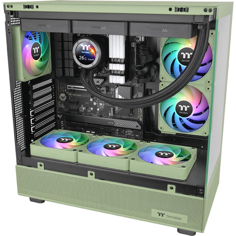 Thermaltake ct120 ex reverse argb sync pc køleventilator matcha grøn (3-fan pack) case fans (lysegrøn, 3 styk, 120 x 120 x 25 mm, pwm)