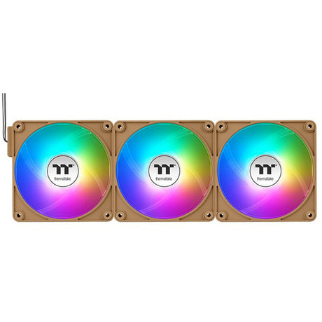 Thermaltake ct120 ex reverse argb sync pc køleblæser grus sand (3-fan pakke) kuffertventilatorer (lysebrune, 3 stk., 120 x 120 x 25 mm, pwm)