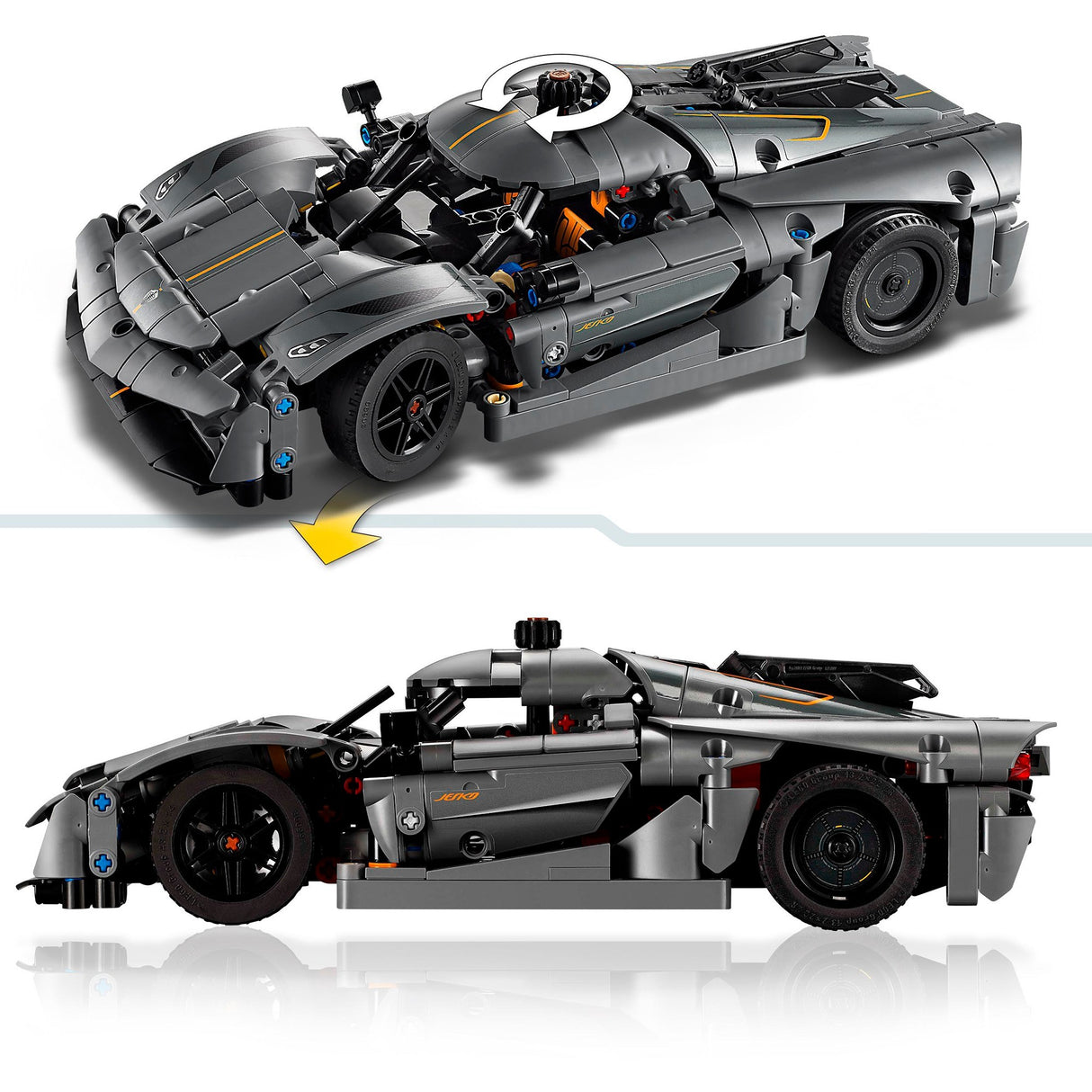 Lego Technic 42173 Koenigsegg Jesko Absolut Gray Hypercar