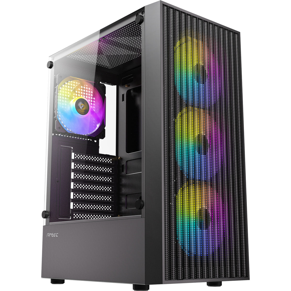 Antec ax27 rgb elite midi tårnhus (sort | 3x usb-a | hærdet glas)