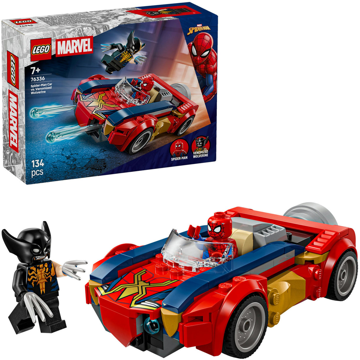 Lego superhelte 76336 marvel spider-man bil vs. gift jærv