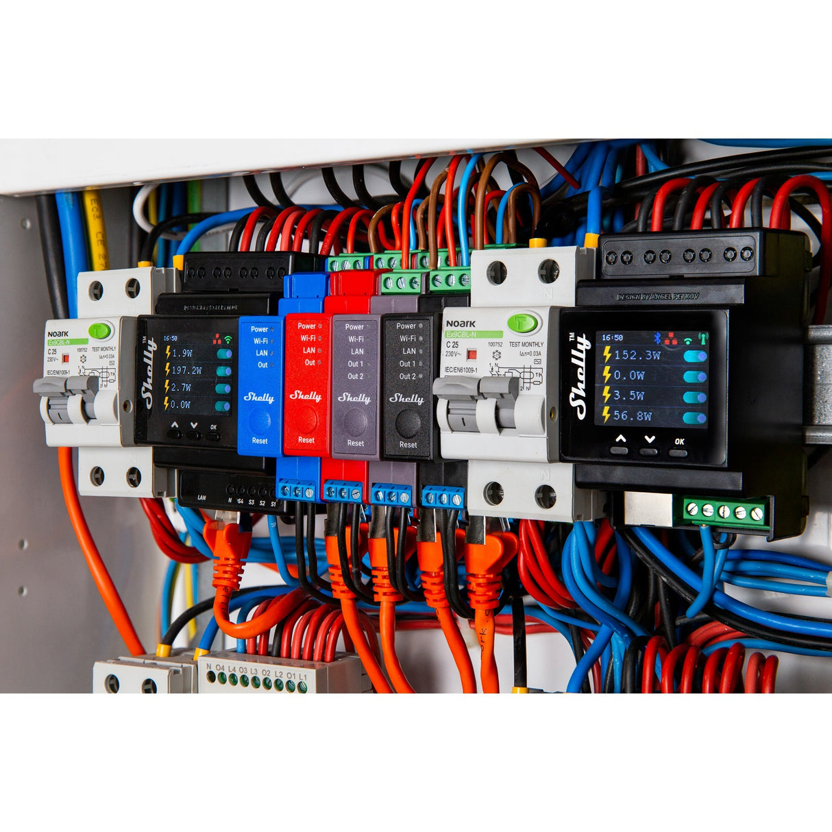 Shelly pro 16:00 relæ (4-kanals, WiFi, LAN, Bluetooth)