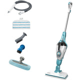 Black+decker fsmh1321 1600w dampmoppe med 6 tilbehør damprenser (hvid blå-grå)