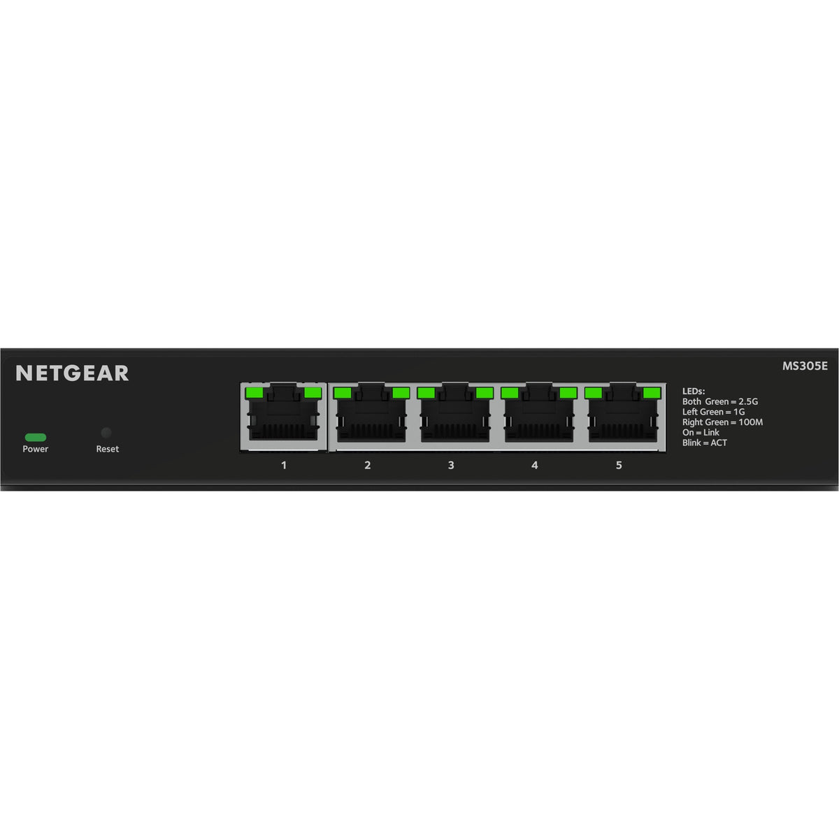 Netgear 5-ports 2.5G Multi-Gigbit Ethernet Plus-switch (MS305e) (sort, administreret)