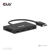 Club 3d displayport quad monitor hub mst 4x 4k30hz displayport splitter (zwart)
