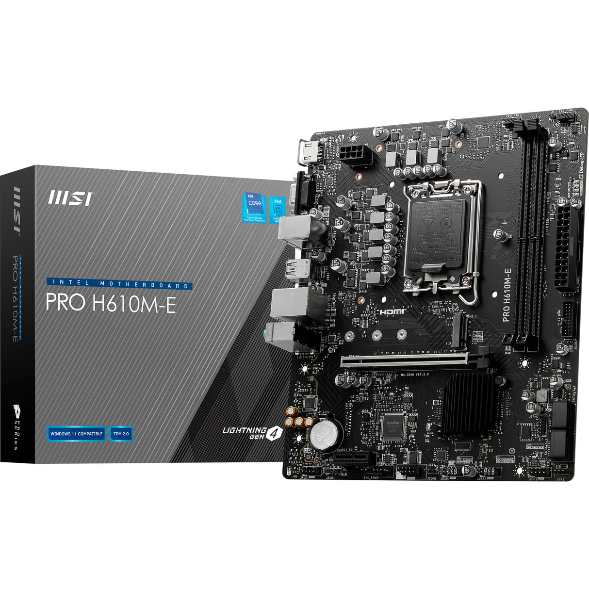 MSI Pro H610M-E Socket 1700 bundkort (GB-LAN, lyd, µATX)