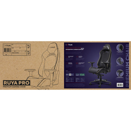 Trust gxt 721 ruya pro premium comfortabele gaming stoel (zwart geel)