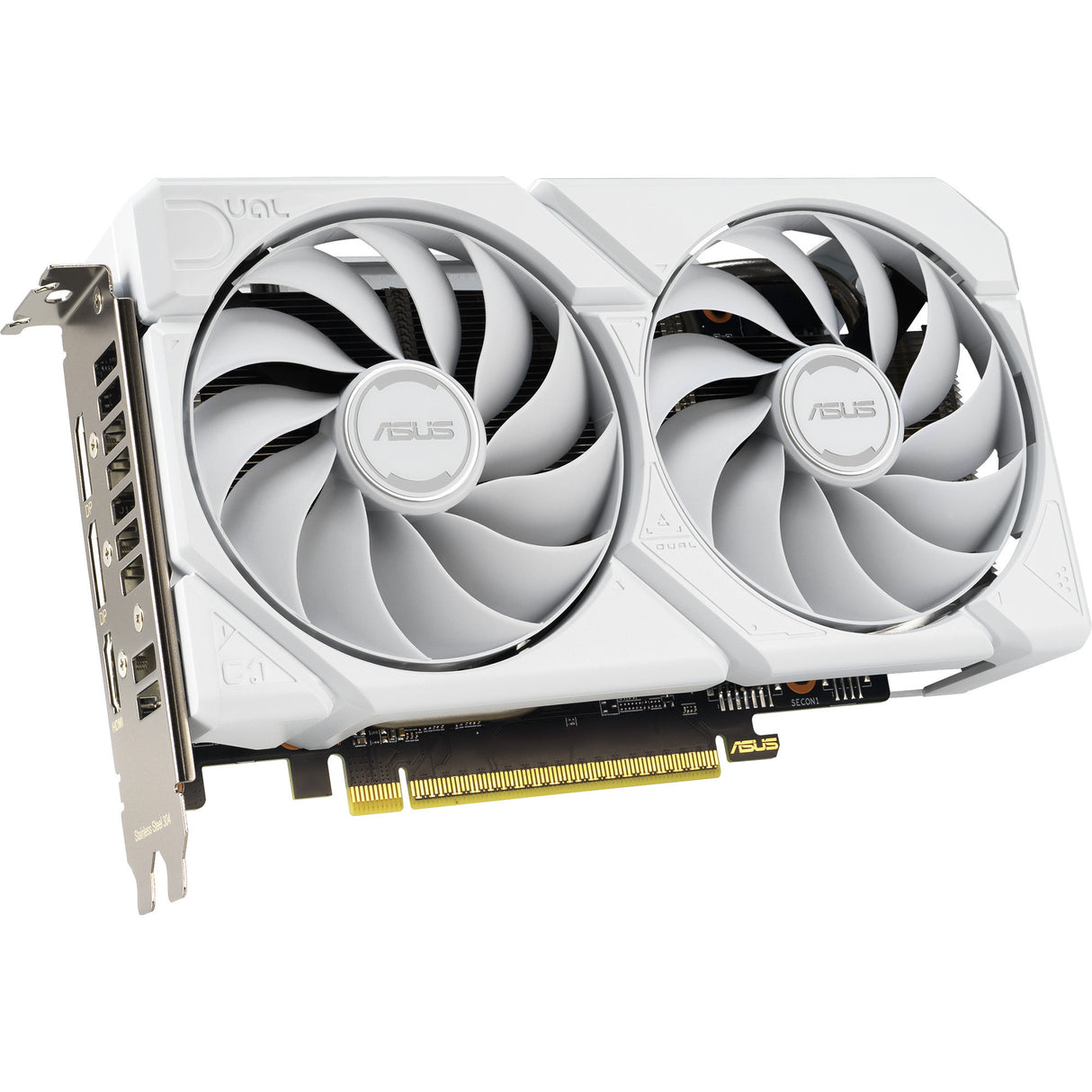 Asus Radeon RX 9060 XT Dual White Edition 16 GB grafikkort (hvidt, RDNA4, GDDR6, 2x Display Port, 1x HDMI 2.1)