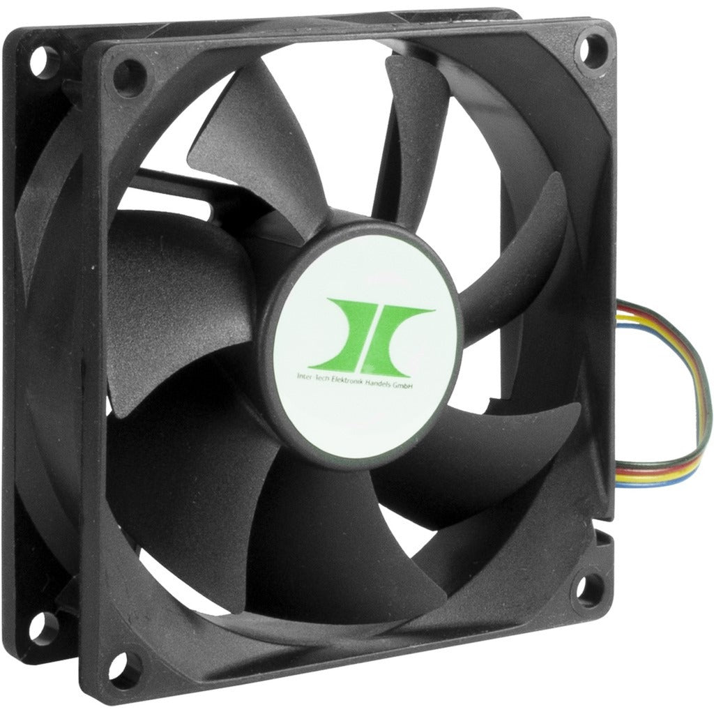 Inter-tech ipc blæsersæt 80 mm kasseventilatorer (sort, 4 stk, 80 x 80 x 25 mm, pwm)