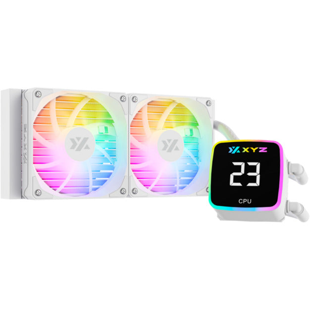 Xyz pc gear aquapulse aio 240 vandkøling (hvid, argb, pwm)