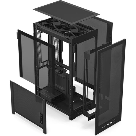Nzxt h2 flow mini tårnhus (sort | 2x USB-A | 1x USB-C | hærdet glas)