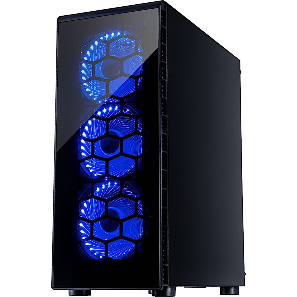 Inter-tech cxc2 midi tårnhus (sort | 3x usb-a | vindue)