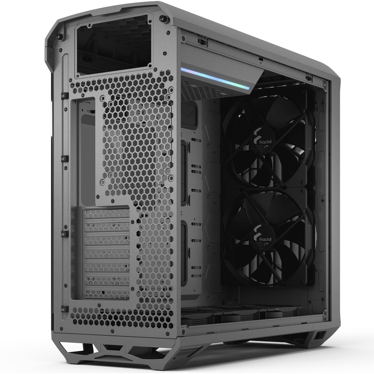 Fractal design torrent grå tg lys tonet midi tårnhus (grå | 2x USB-A | 1x USB-C | hærdet glas)