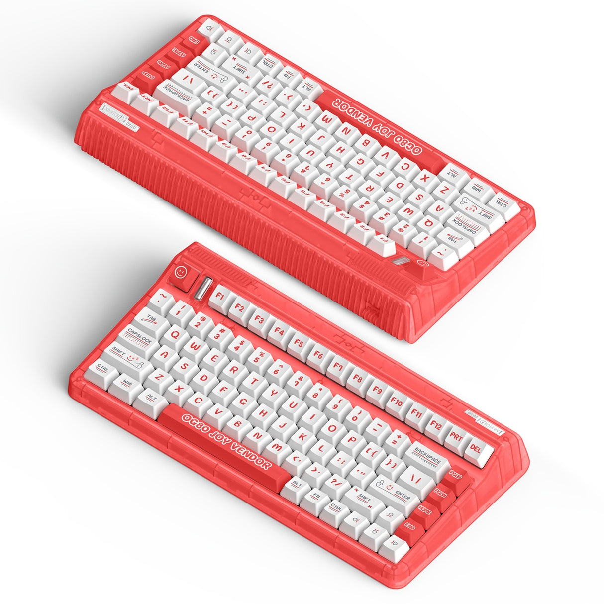 Iqunix og80 joy forhandler trådløst mekanisk tastatur (rød, us-layout (qwerty), iqunix moonstone, 80% (tkl), rgb-lysdioder, hot-swappable, pbt, 2.4ghz | bluetooth 5.1 | usb-c)
