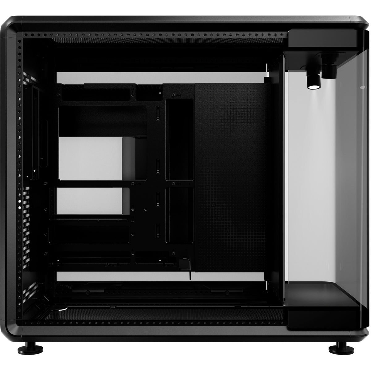 Cooler masterframe 360 panorama udstillingskabinet (sort | 2x USB-A | 1x USB-C | RGB | hærdet glas)