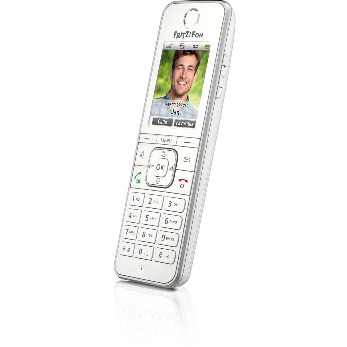 Fritz! fon c6 internationalt håndsæt (hvid)