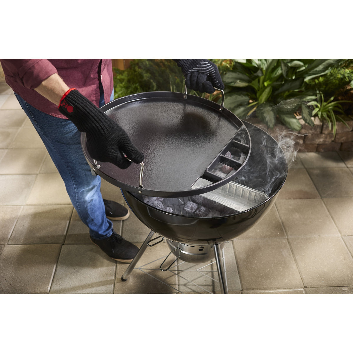 Weber plancha i fuld størrelse - til kulgrill 57 cm grillplade (sort)