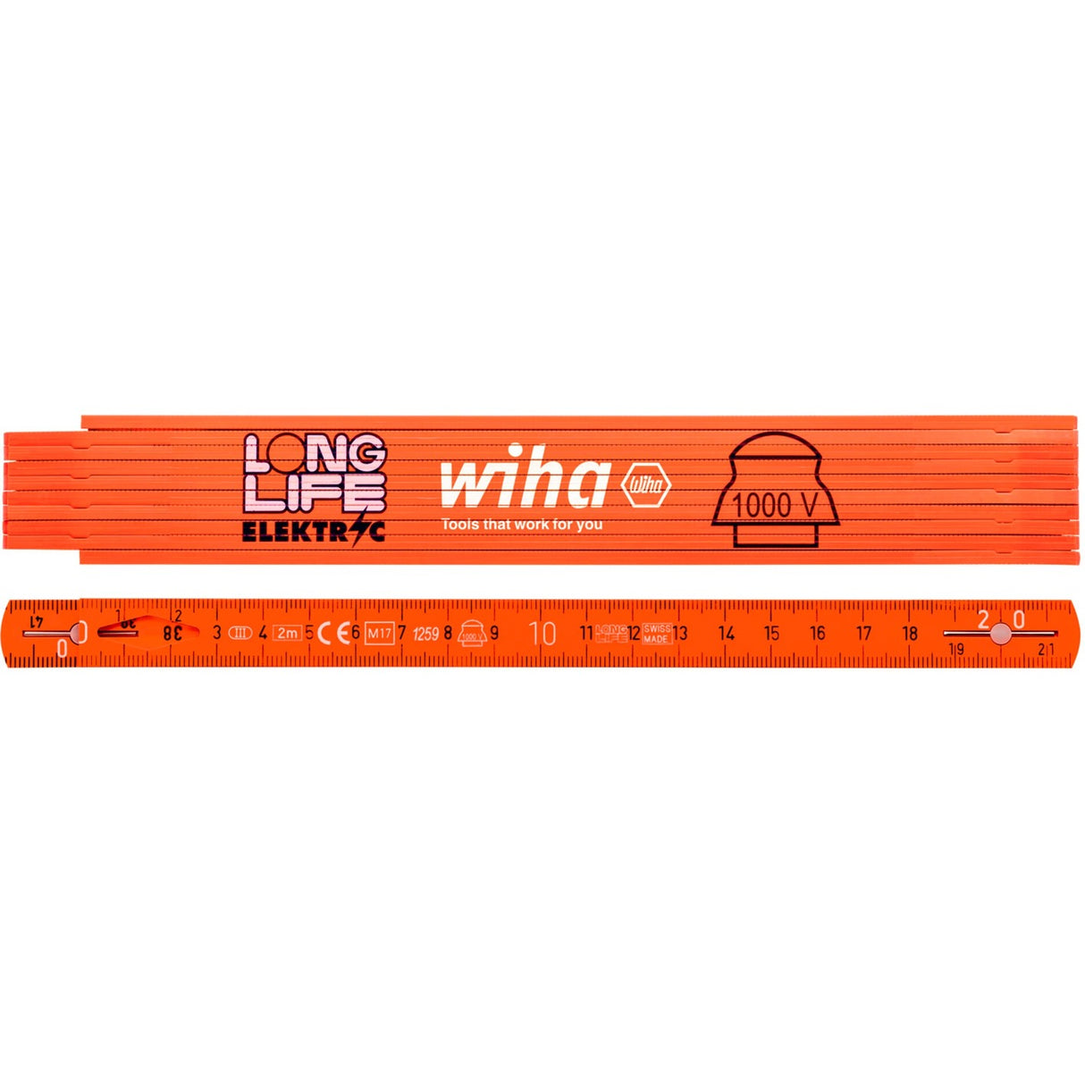 Wiha elektriker tommestok longlife 2m målestok (orange)