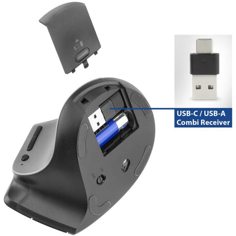 Akt trådløs ergonomisk mus med Bluetooth og USB-C USB-A