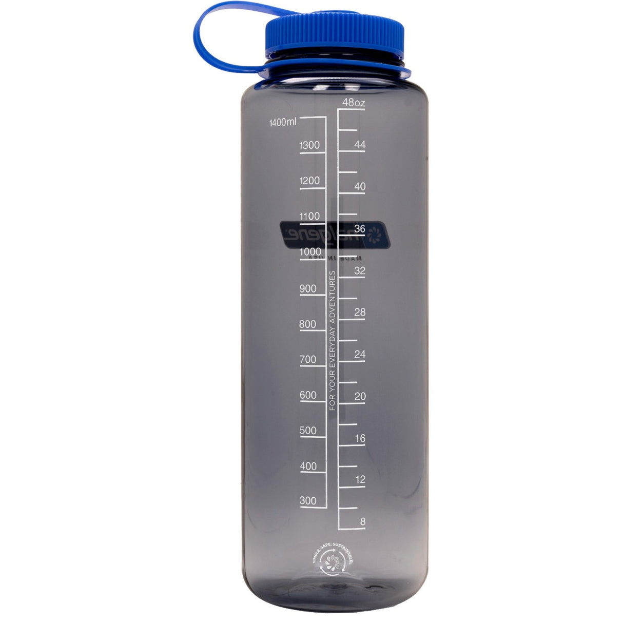 Nalgene drikkeflaske bred mund sustain silo 1,5 liter (gennemsigtig grå)