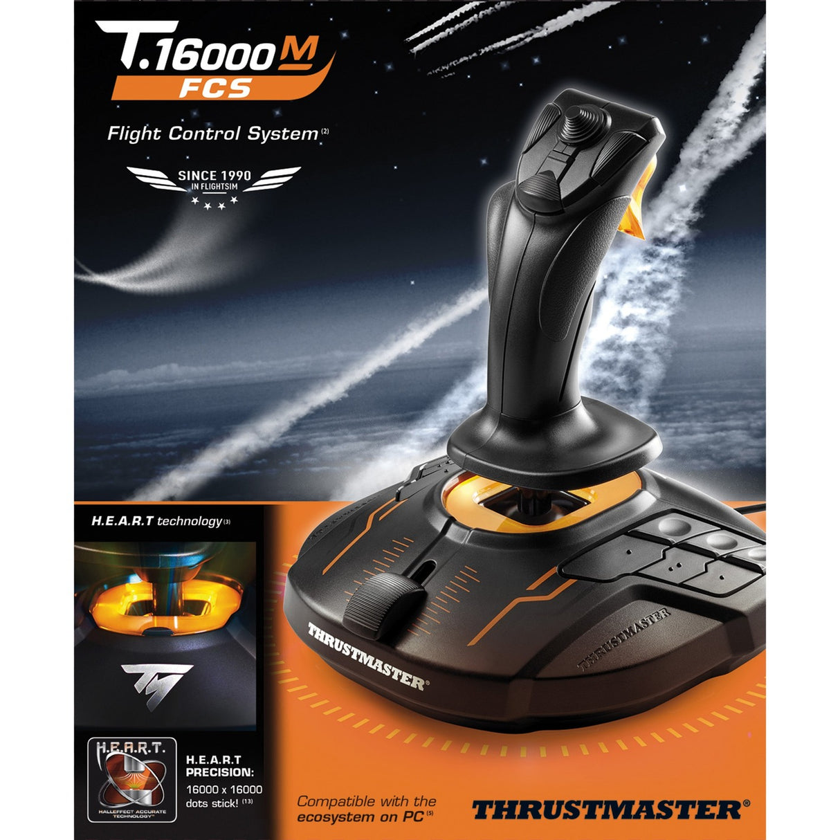 Thrustmaster t.16000m fcs joystick (sort orange, pc)