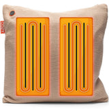 Hyggelig ustrikket 45 x 45 cm trådløs varmepude (lys beige, powerbank 5000 mah)