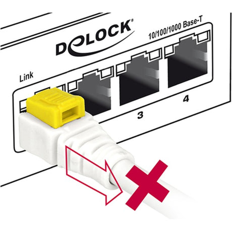 Delock patch kabel rj-45 sikker med cat.6a (hvid, 85331, 1 meter)