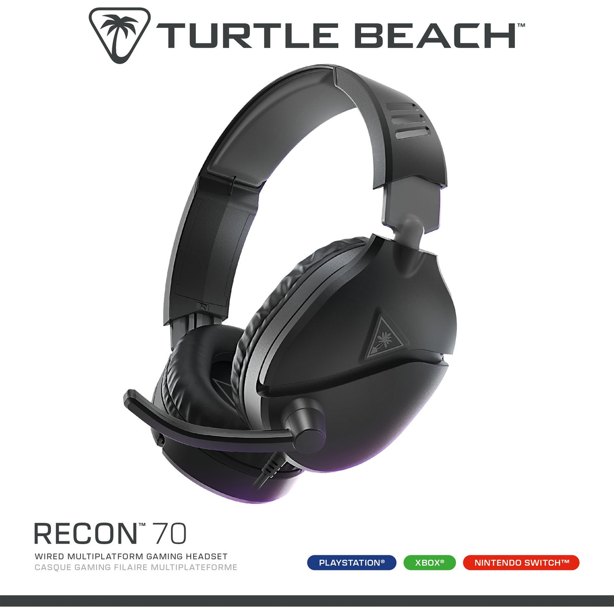 Turtle beach ear force recon 70p sort (2024) over-ear gaming headset (sort, ps4, ps5, xbox series x|s, xbox one, switch, pc, mobil)