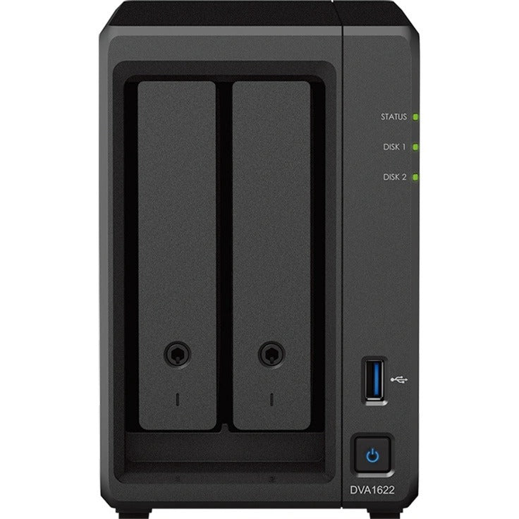 Synology dva1622 netværksvideooptager (sort, 2x 3,5 HDD-slots)