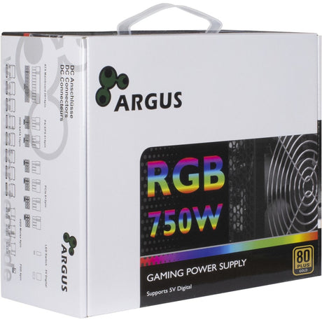 Inter-tech argus rgb-750w cm ii 750 watt strømforsyning (sort, 4x pcie)
