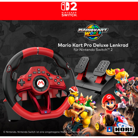 Hori mario kart racing wheel pro deluxe simulatorset (rood zwart, nintendo switch 2, nintendo switch, nintendo switch oled, pc)