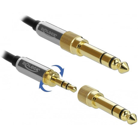 Delock stereostik 3,5 mm 3-benet han > hun forlængerkabel (sort, 1 meter)