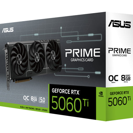 Asus Prime GeForce RTX 5060 Ti OC 8G grafikkort (3x Display Port, 1x HDMI)