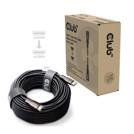 Club 3D HDMI Hybrid AOC-kabel 8K60Hz 4K120Hz 50m (sort)