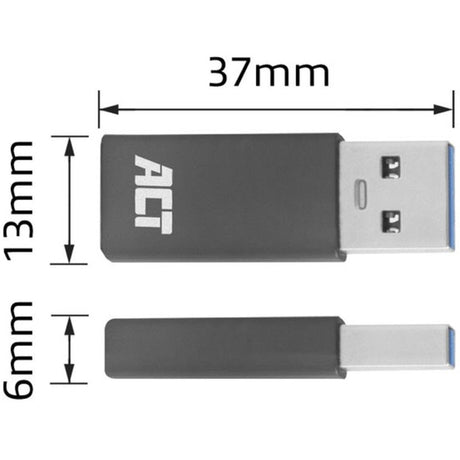 Akt-tilslutning USB-A til USB-C-adapter (mørkegrå)