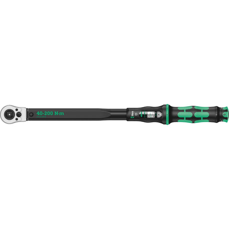 Wera klik-moment c 3 push r l justerbar momentnøgle (sort grøn, 40-200 nm)