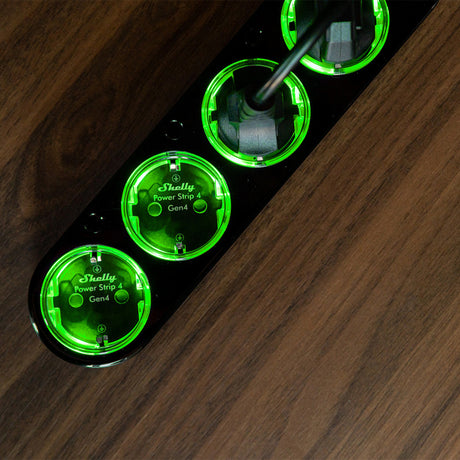 Shelly power strip gen4 stekkerdoos (zwart, wifi, bluetooth, zigbee)