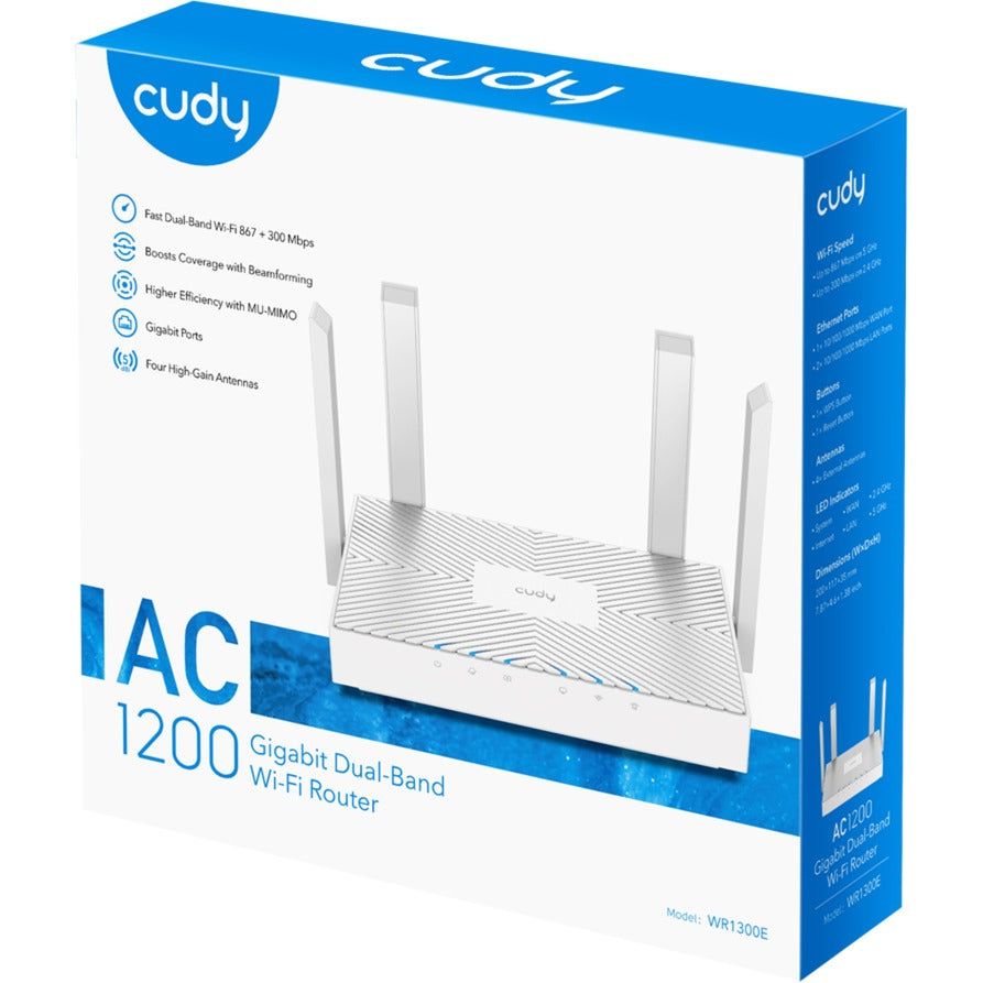 Cudy ac1200 gigabit wi-fi router (hvid, app)