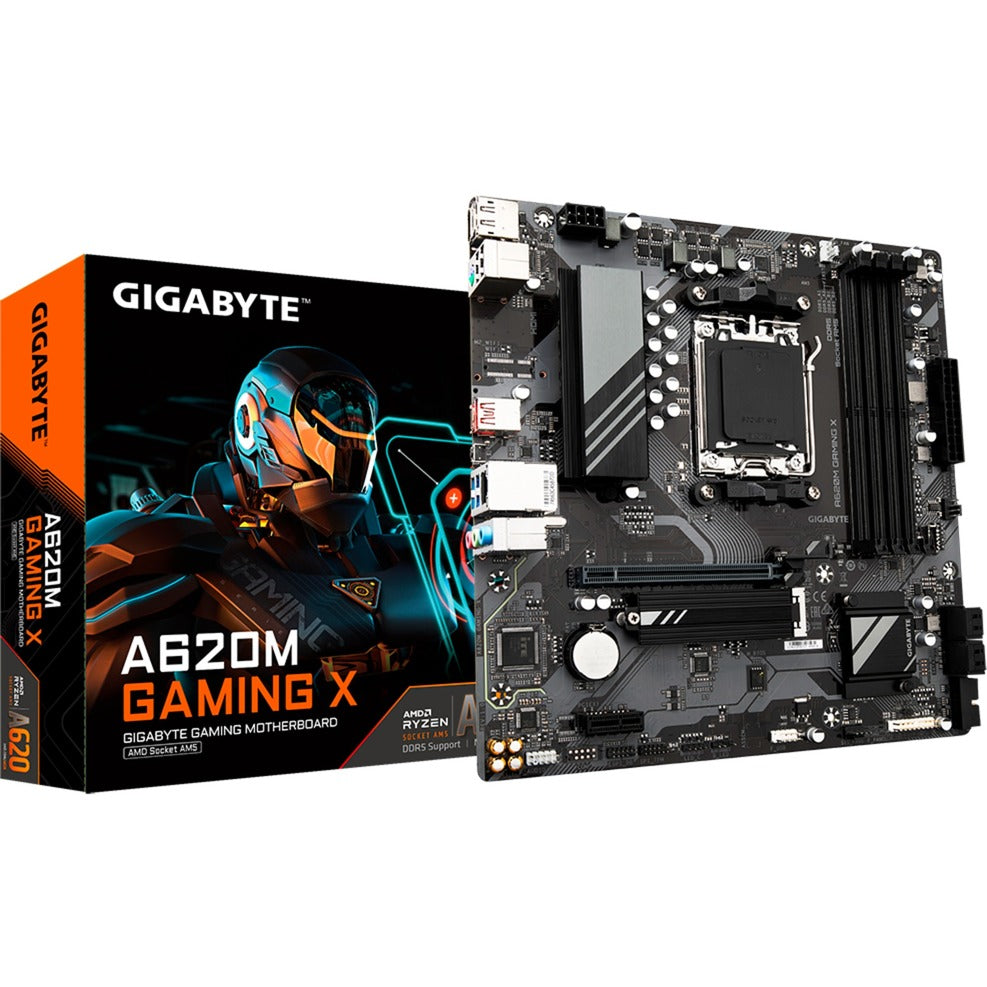 Gigabyte a620m gaming x (rev. 1.0) socket am5 bundkort (sort grå, raid, gb-lan, lyd, µatx)