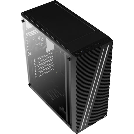 Aerocool streak midi tårnhus (sort | 3x USB-A | RGB | vindue)