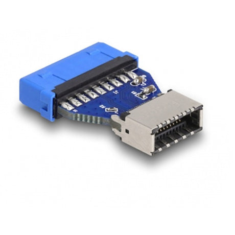 Delock USB 3.2 gen 1 adapter pin header hun til intern nøgle a hun (blå)