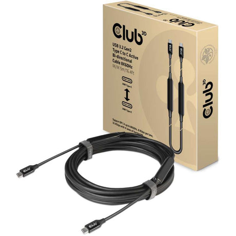 Club 3D USB-C 3.2 gen2 > USB-C aktivt tovejskabel (sort, 5 meter, 8k 60hz)