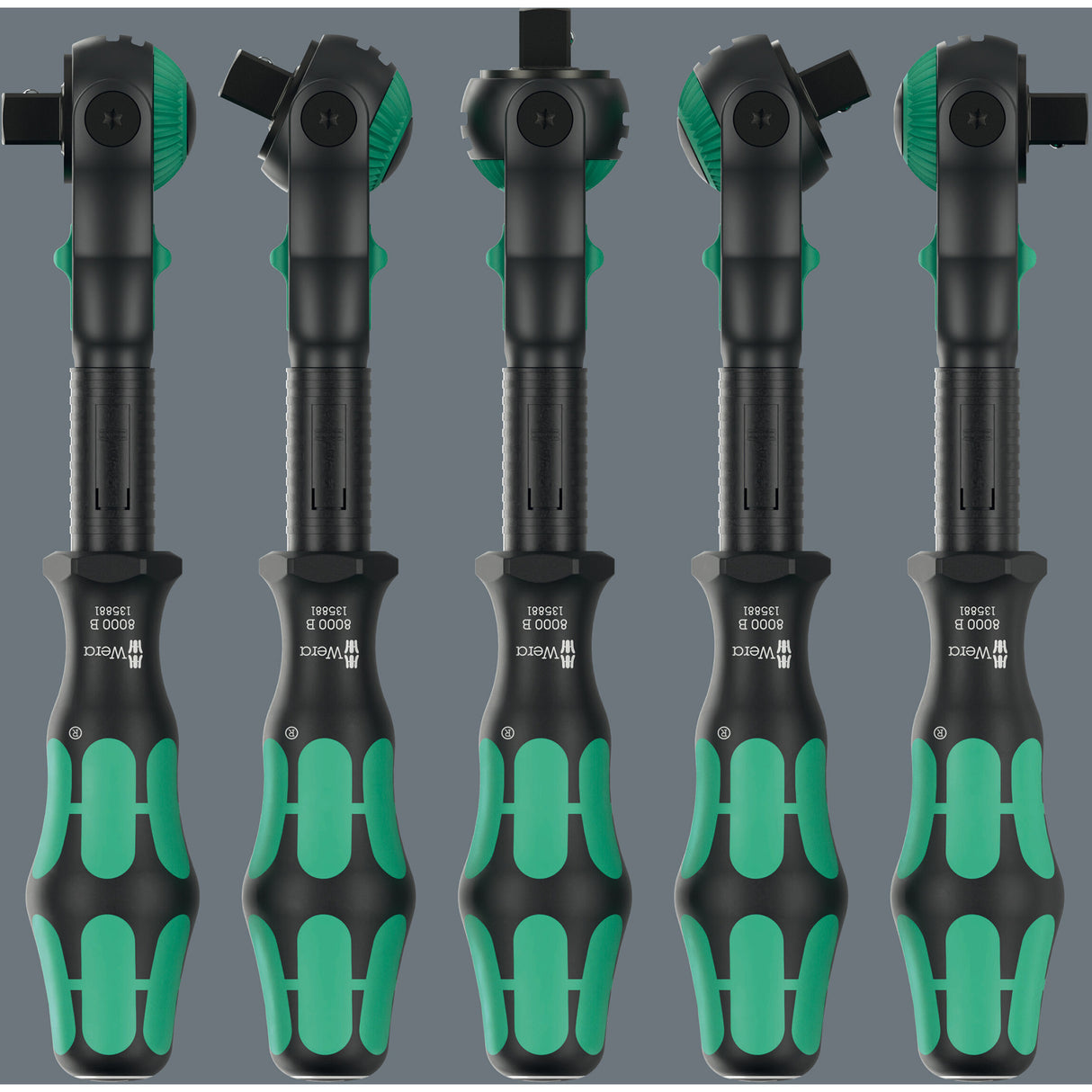 Wera 8000 b black edition zyklop speed skralde med 3 8 drev (sort grøn)