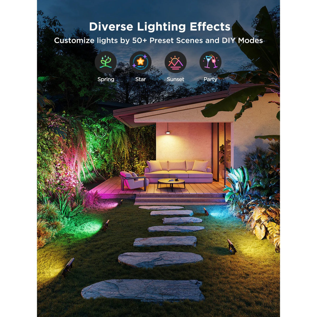 Govee smart ground lighting matter rgbww - 4 pakke udendørs