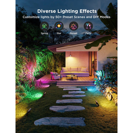 Govee slimme grondverlichting matter rgbww - 4 pack buiten