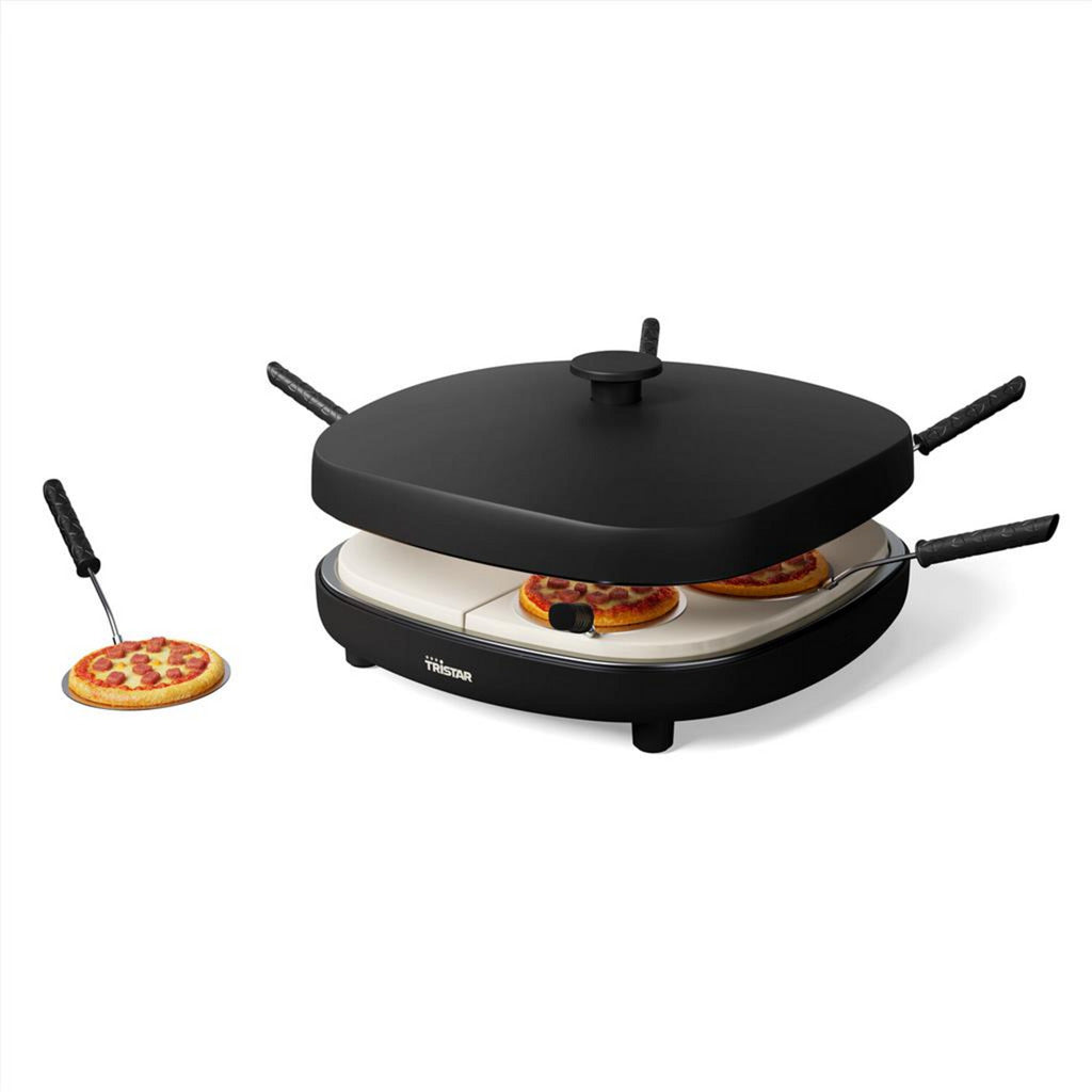 Tristar pizza familie 6 pizzaovn (sort, 1200 watt, til 6 personer)