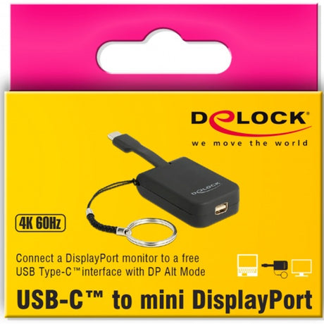 Delock USB-C > mini display port adapter nøglering (sort, 4k 60hz)