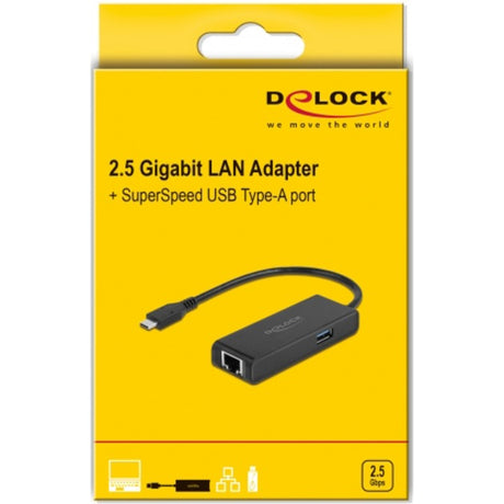 Delock USB-C adapter til 2,5 Gigabit LAN med USB-A hun (sort)