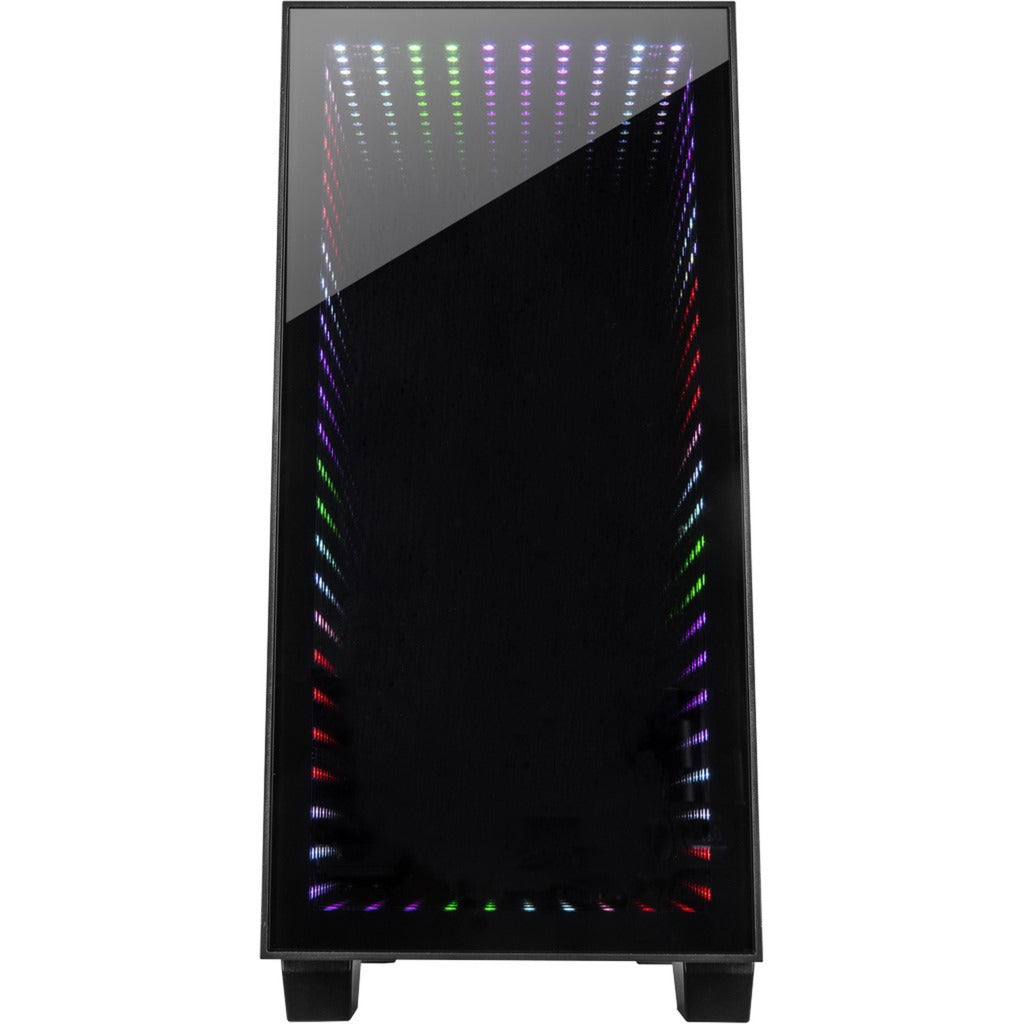 Inter-tech x-608 infinity mikro midi tårnhus (sort | 1x USB-A | 1x USB-C | RGB | vindue)