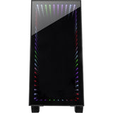 Inter-tech x-608 infinity mikro midi tårnhus (sort | 1x USB-A | 1x USB-C | RGB | vindue)